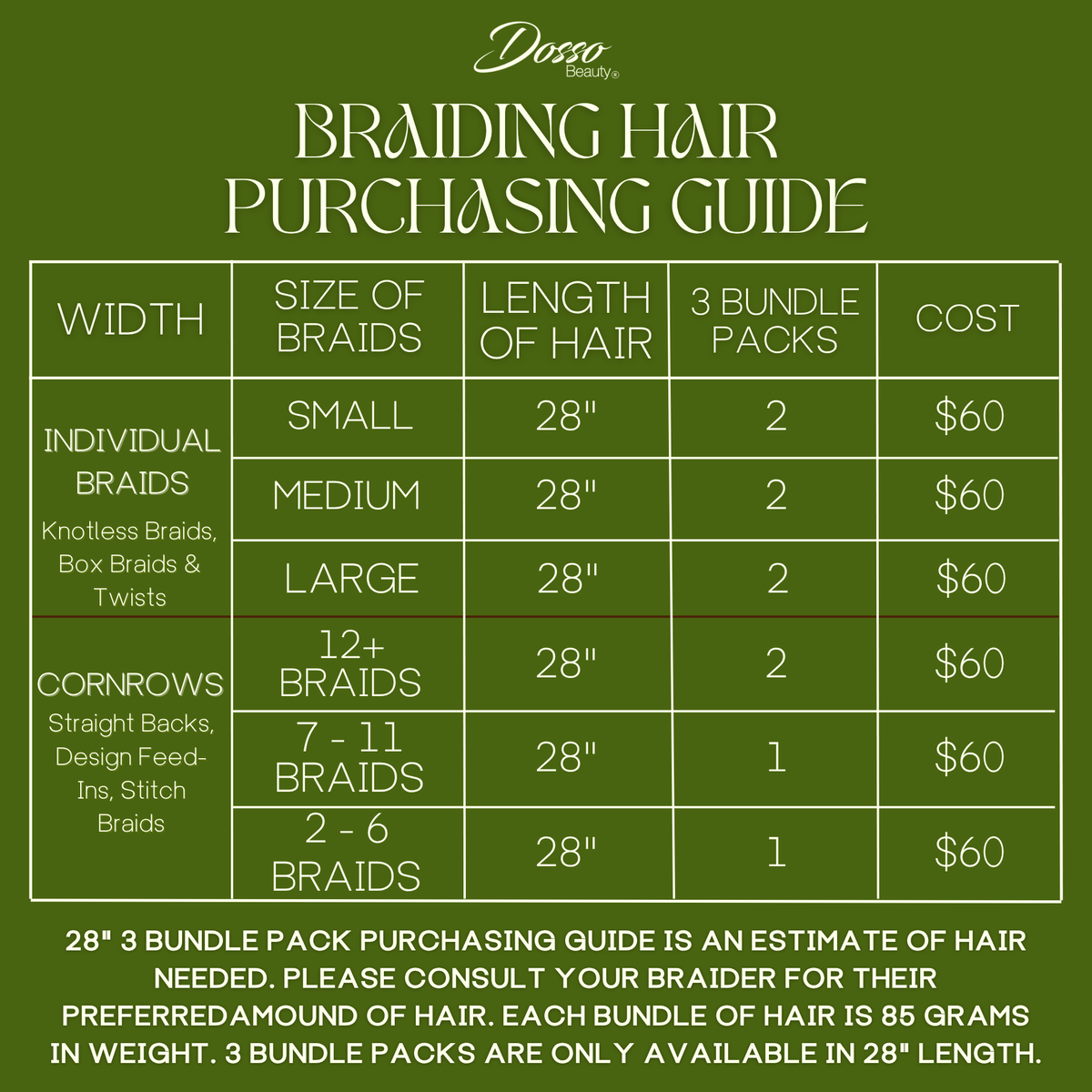 28" 3 Bundle Pack of Non-Toxic Hypoallergenic Braiding Hair