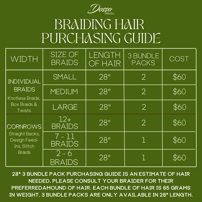 28" 3 Bundle Pack of Non-Toxic Hypoallergenic Braiding Hair