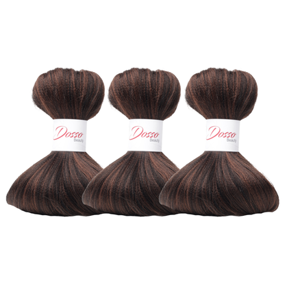 Three bundles of Ombre Black to Auburn (1B/30) braiding hair extensions with a white paper band labeled 'Dosso Beauty' in red and black text, set against a clean white background.