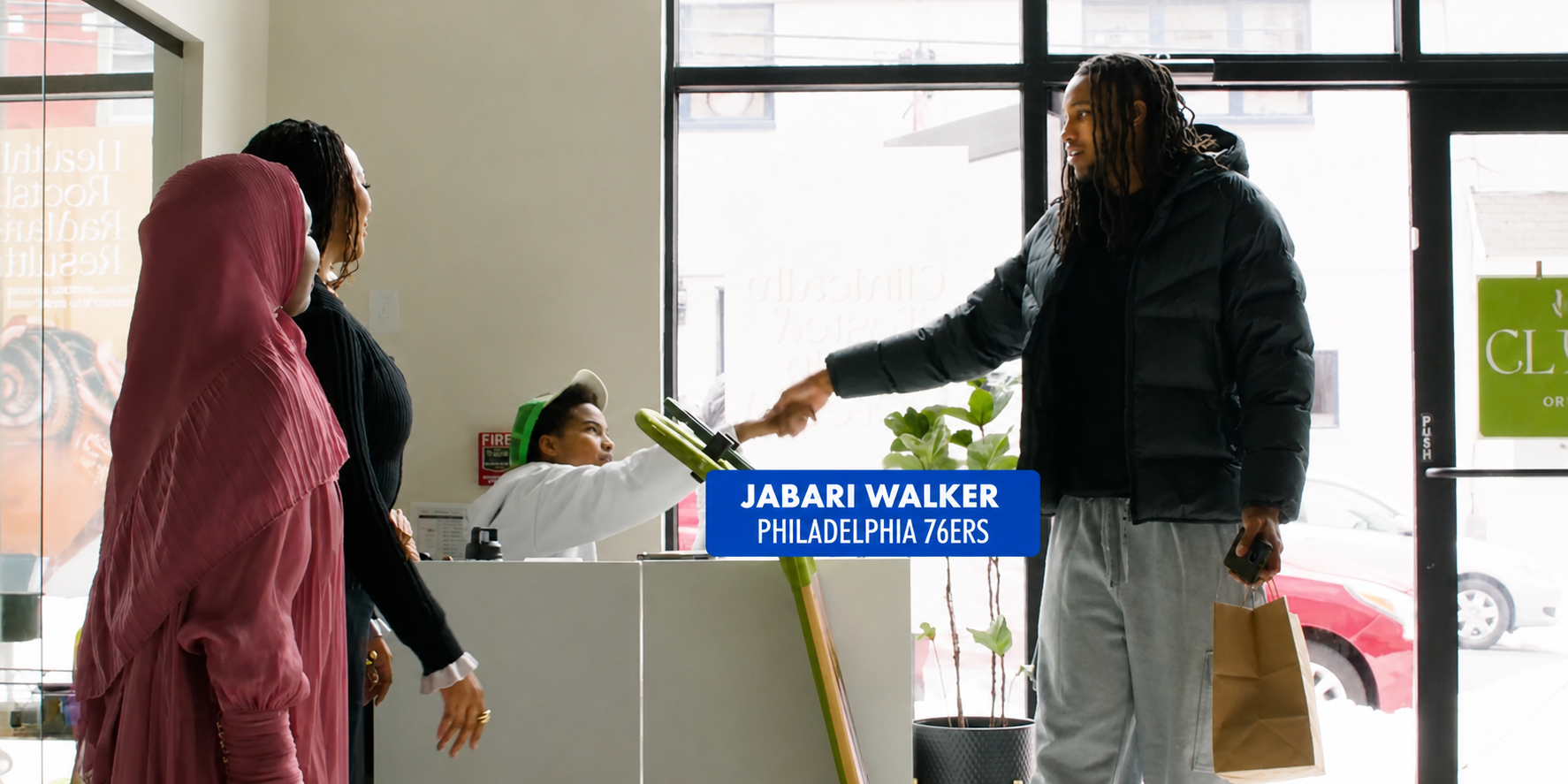 Load video: Nba player for the Philadelphia 76ers 'Jabari Walker' visits and gets his braids and locs done by the dosso beauty team