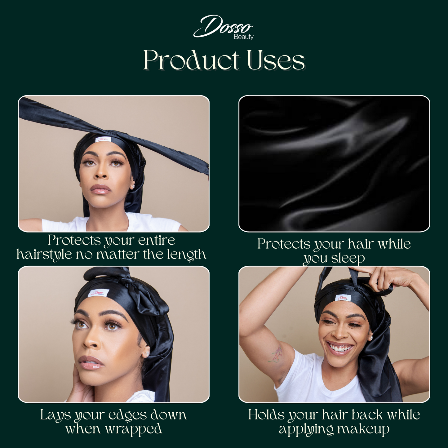 Dosso Beauty Satin Braid Bonnet For Braids Product Uses