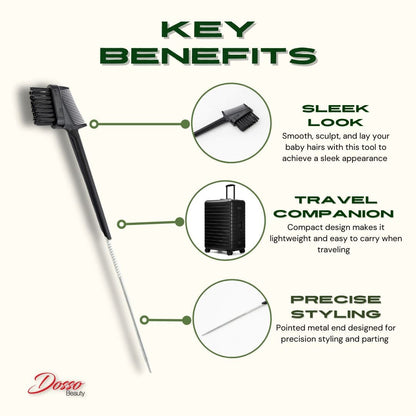 Dosso Beauty Edge Brush with Metal End Key Benefits