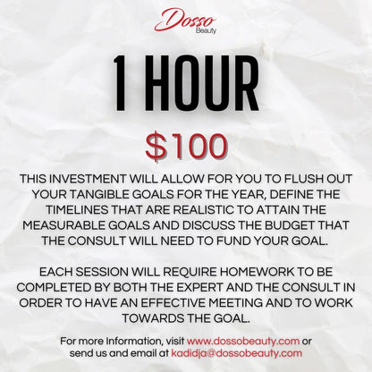 General Business Consultation Consulting Services DossoBeauty 1 Hour 